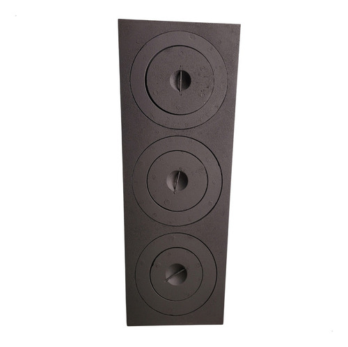 Chapa P/ Fogão A Lenha 3 Furos Completa 67x28x22 Cor Preto
