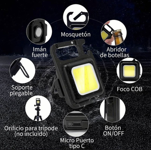 Lampara Mini Led Portatil Recargable Multifuncional 500 Mah.