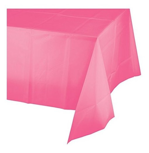Creative Converting Candy Pink Rectangular Plastic Tablecove