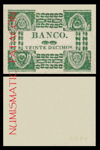 Billete 20 Decimos Banco Nacional 1826 - Copia 344g