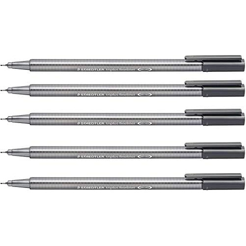 Triplus Fineliner Rotuladores Color Gris 5 Pzas./pack