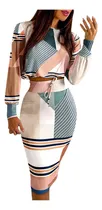 Comprar Conjunto De Dos Piezas De Blusas Y Faldas De Manga Larga [u]