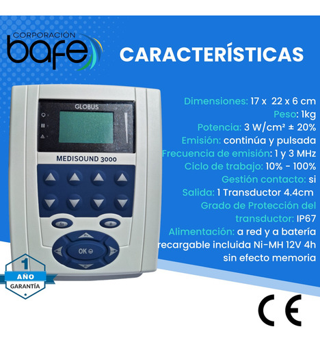 Ultrasonido Terapéutico Portátil Globus Medisound 3000