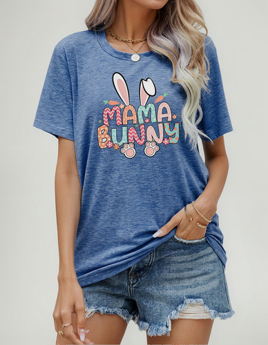 Playera Estampada De Manga Corta Con Cuello Redondo Casual D