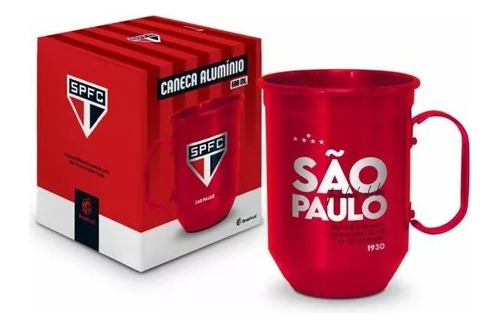Caneca Alumínio 600ml São Paulo Brasfoot