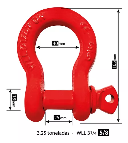 2 Grilletes Galv. Corazón 3/8 Para Eslingas 4x4 Rescate - $ 8.562,33