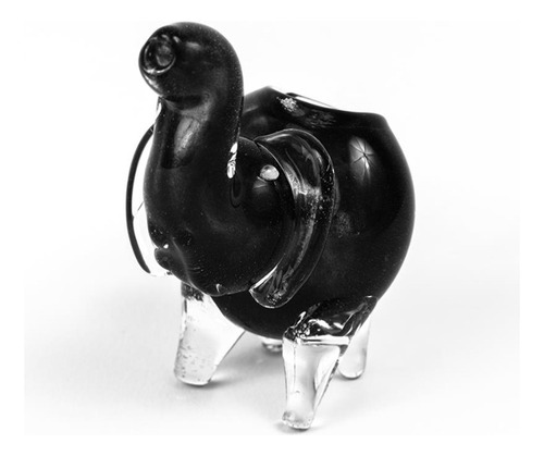 Pipa De Vidrio Animal Peq - Elefante Negro / Growlandchile