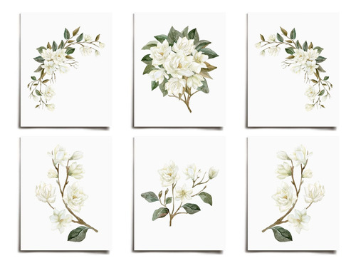 Estampados Florales De Magnolia Blanca Vintage 6  Arte ...