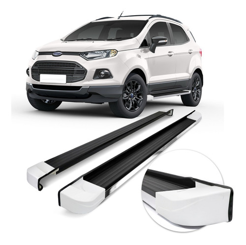 Estribo Personalizado Ecosport 13 A 2017 Preto Ponta Branca