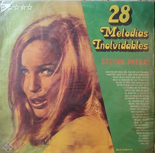 Vinilo Lp De Stefan Patkai - 28 Melodias Inolvidables (xx899