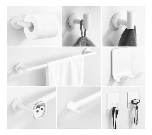9 Set Juego Accesorios Para Baños Toalleros Acero Inoxidable