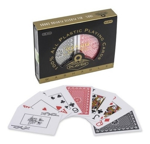 Cartas Naipes Poker Old Player X2 Plasticas Con Estuche 8747