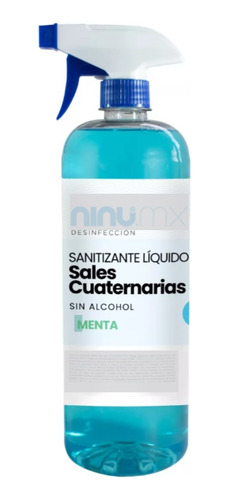 Alcohol antibacterial en spray Ninu.Mx Sales Cuaternarias De Amonio-Desinfectantes en pet 1 litro con atomizador fragancia menta con dosificador 1000 ml 1000 g