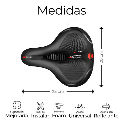 Para Asiento Sillin Bicicleta Cojín Suave, Impermeable
