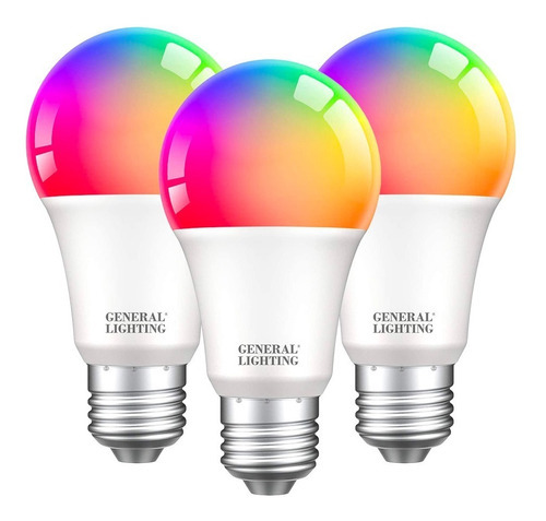 Foco Led Smart Wifi Rgb Multicolor A60 10w 2700-6500k 3 Pack