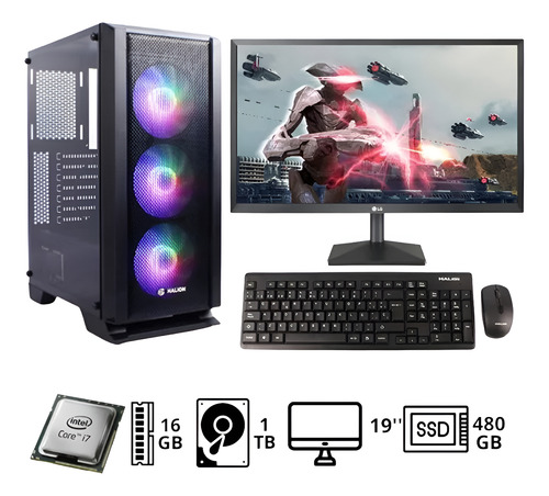 Computadora Pc Intel Core I7 16gb 1tb+480gb 19 Ccs100345