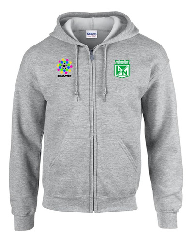 Buzo Capota Cremallera Atlet Nacional Hoodie Grey Premiun 