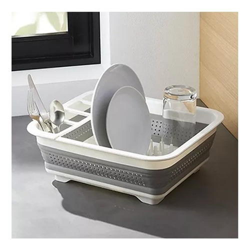Imagen 9 de 10 de Escurridor Platos Seca Plato Plegable Plastico Y Silicona