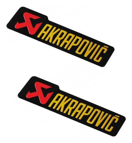 2 Adesivos Emblema Aluminio Akrapovic Escapamento Moto