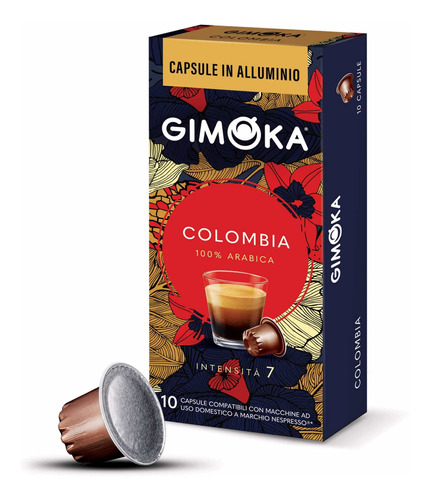 10 Capsulas Gimoka Colombia Nespresso Compatibles Aluminio