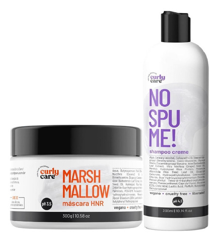 Máscara Marshmallow Curly Care E Shampoo Hidratante No Spume