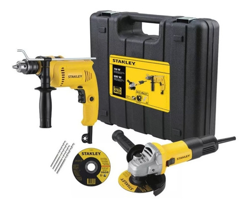 Esmeril Angular 750w + Taladro 600w Stanley Shg6750ka-b2c