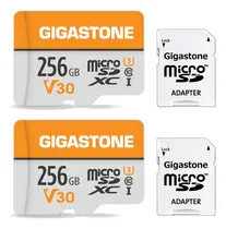 Comprar Gigastone Tarjeta De Memoria Micro Sd 256gb, Paquete De 2, Vídeo 4k Uhd, Cámara De Vigilancia Y Seguridad, Cámara De Acción, Drone Profesional, 100mb\u002Fs Micro Sdxc Uhs-i A1 Clase 10