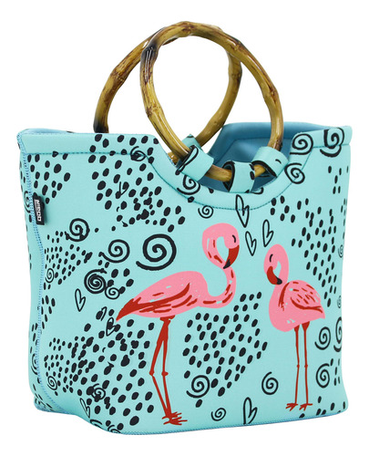 Bolsa Grande Reutilizable De Neopreno Con Bolsillo Interior
