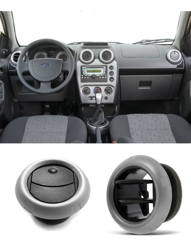 Difusor Ar Central E Lateral Fiesta 08 2009 10 11 2014 Prata