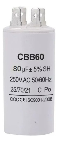 Capacitor De Trabajo 80uf 250v Condensador 80mfd 250v Cbb60