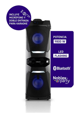 Parlante Torre Bluetooth 9800w Con Luz Usb Noblex Mnt1050