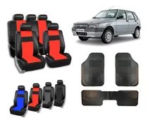 Comprar Fundas Cubre Asientos Cuerina Para Fiat Uno + Alfombra 3p