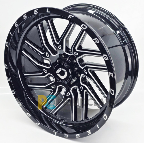 Uma Roda Diesel Raiada 22x10 6x139 Cb106,1 Et -18 (unidade) Cor Modelo Raiada - Preta Diamantada