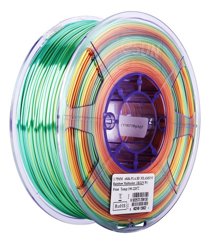 Filamento Impressão 3d Esun Esilk Pla Arco-iris Rainbow 1kg