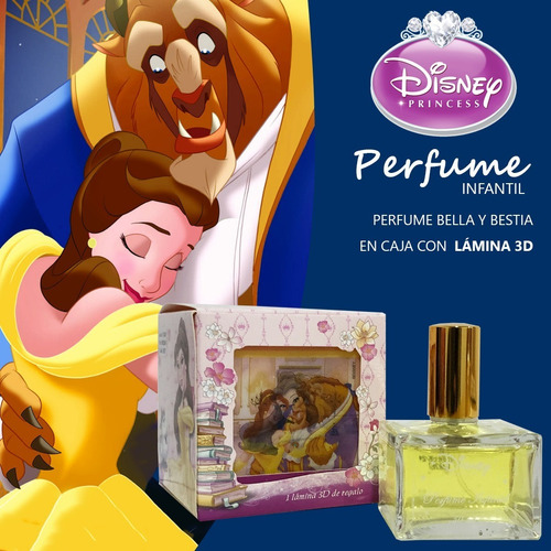 Imagen 7 de 7 de Perfume Disney Princesa Bella Y Bestia En Caja 3d.