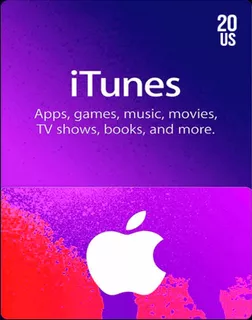 Tarjeta Itunes Apple Card Gift Card 20 Usd Usa Prepago