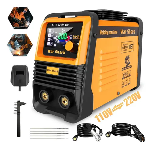 Máquina De Solda Inversora Portatil War Shark Bivolt 110v/220v Mma Tig Amarelo W