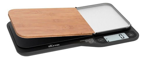 Balanza De Cocina Electrónica Silfab Tabla De Picar Bamboo Capacidad máxima 3 kg Color Madera