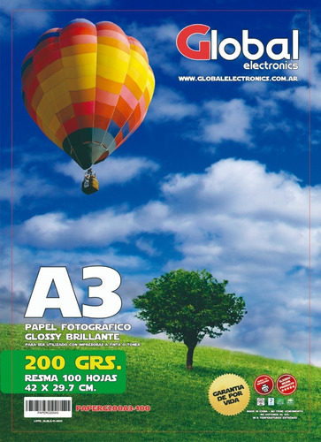 Papel Fotografico A3 X 500 Hojas Brillante Glossy 200 Grs