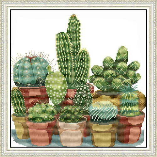 Bordado Diy Decoración Del Hogar Color Cactus