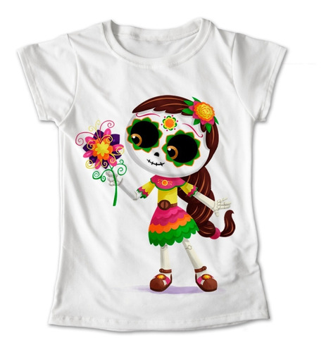 Blusa Colores Playera Flores Calaveras Dia De Muertos #268