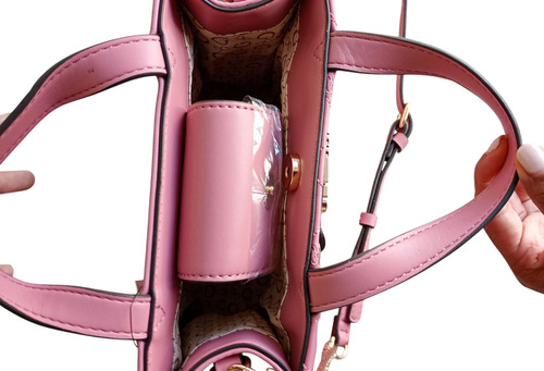Original Bolsa Guess Crossbody Rosa Lila Rosa Lisa Oro Rosa
