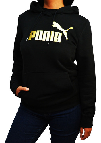 Puma Hoodie Essentials Metallic Logo 849096 01 Black/gold