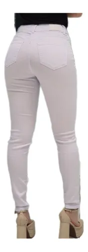 Cal a Branca Feminina Bivik Skinny Cintura Alta 34 Ao 54