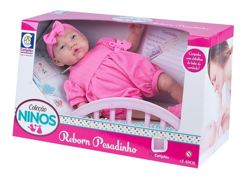 Boneca Bebê Reborn Pesadinho Coleção Ninos 2180 Cotiplás