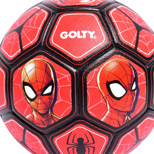 Balón De Fútbol Competencia Golty Spiderman Thermobonded No5 Color Rojo