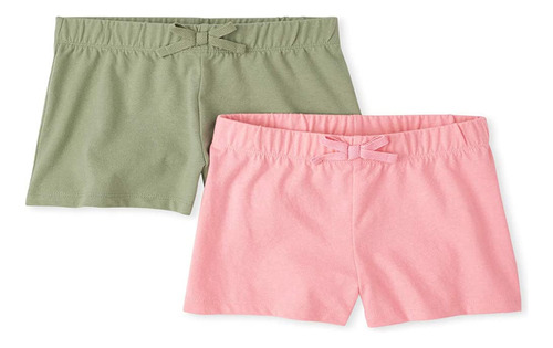 The Children's Place Girls' Basic Shorts 2-pack, Cherry Blos