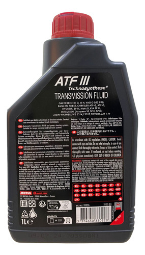 Óleo Transmissão Automática Motul Atf Iii 12 Litros