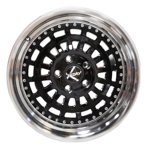 Llanta 17'' Pase 5x114 Negro Borde Diamantado 9 Ancho Deport