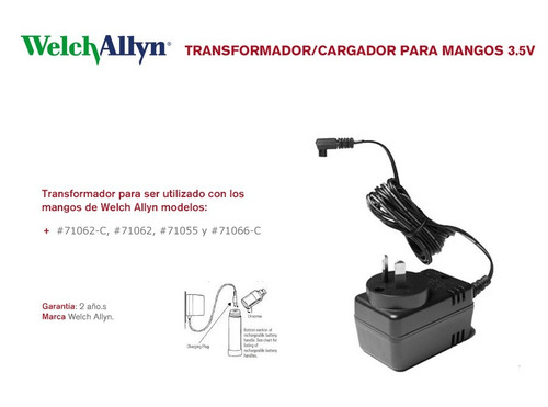 Imagen 3 de 9 de Transformador Para Cargador Welch Allyn Mangos 3.5 V